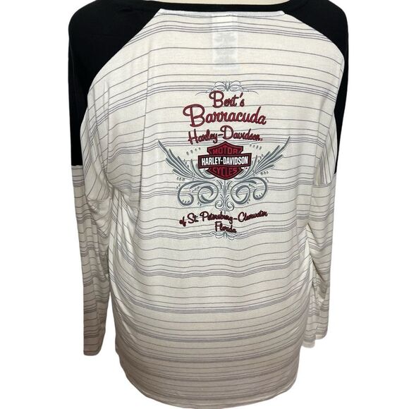 NWOT Harley Davidson Skull Front Plus Size Raglan Jersey -- 1X - Picture 7 of 12